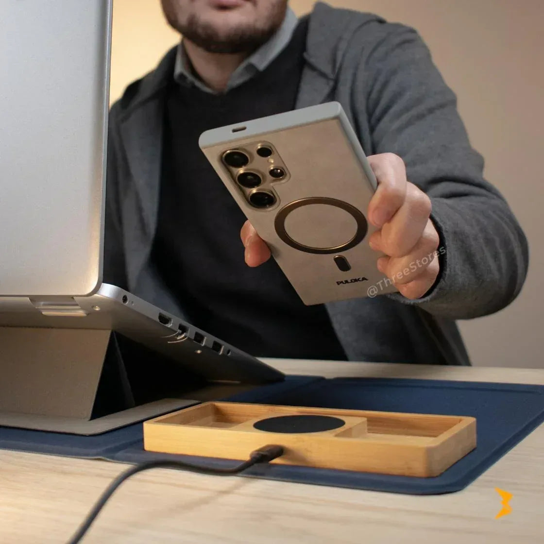 Desk Mate Foldable Desk Pad Organizer - Three