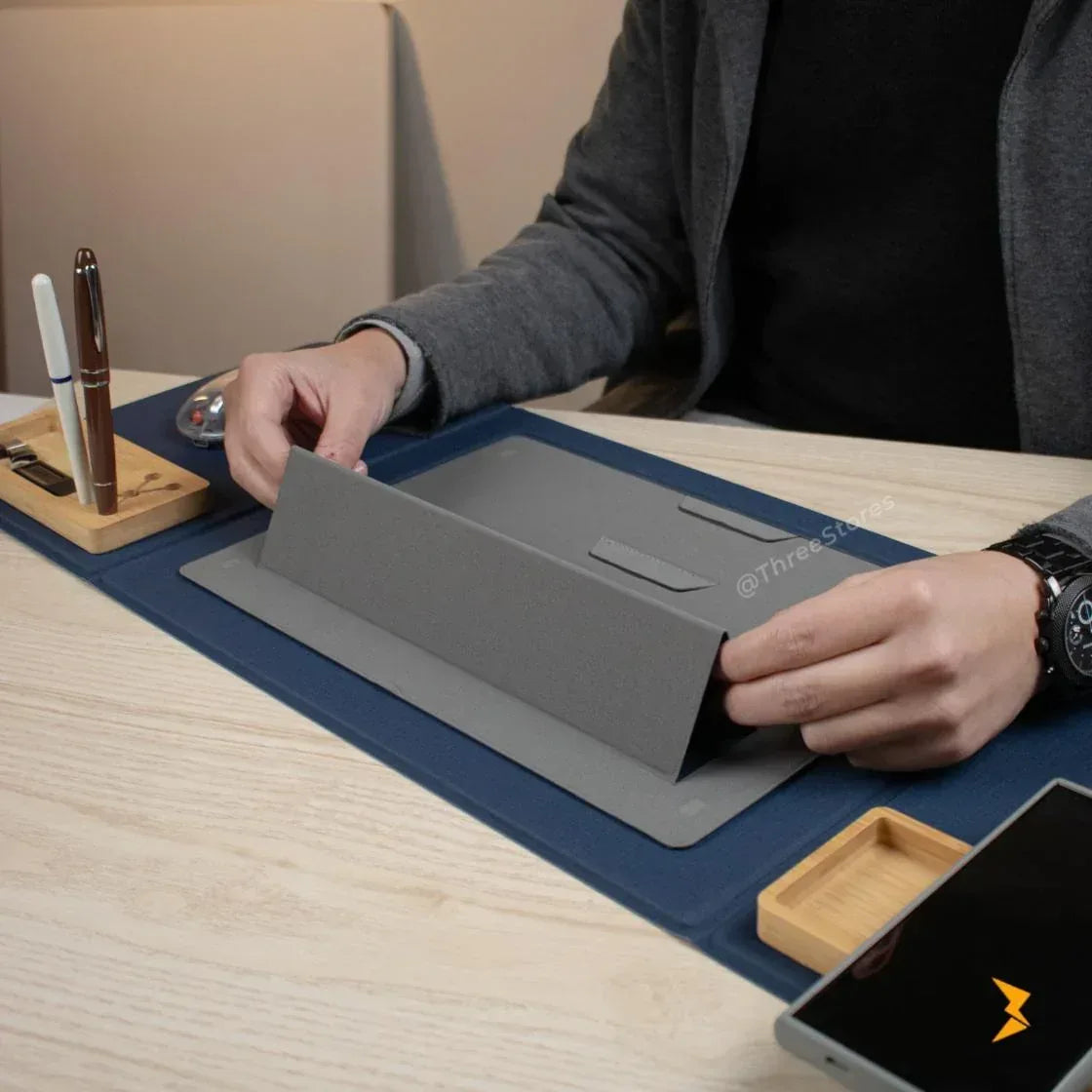 Desk Mate Foldable Desk Pad Organizer - Three