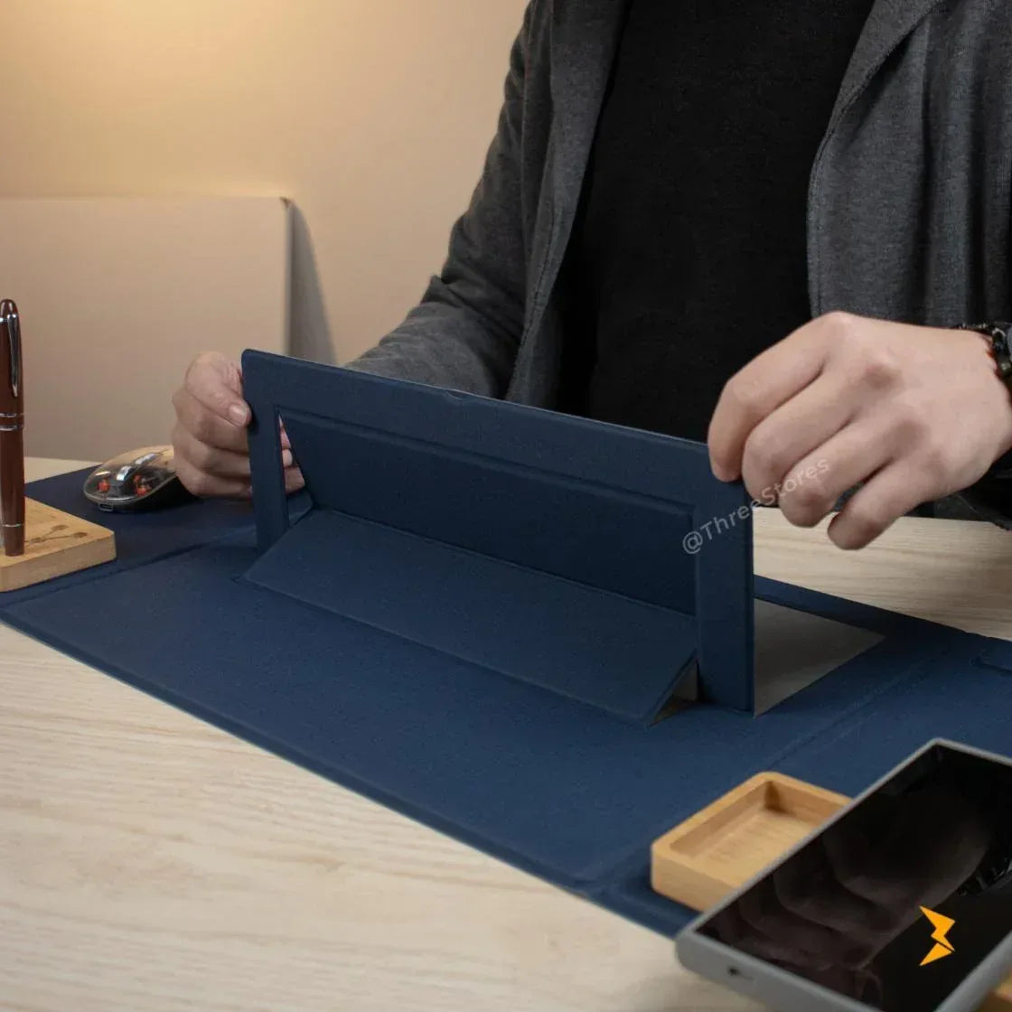 Desk Mate Foldable Desk Pad Organizer - Three
