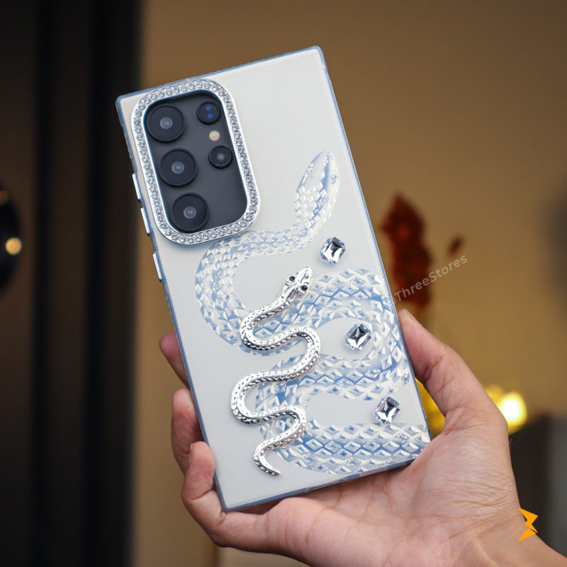 Diamond Heart Snake Case Samsung S24 Ultra