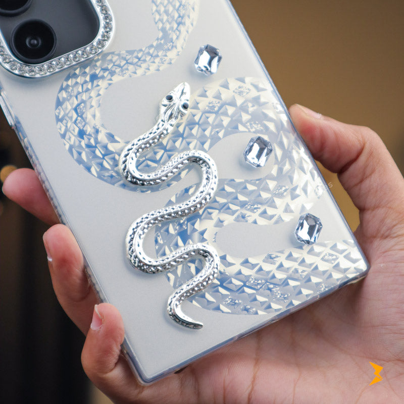 Diamond Heart Snake Case Samsung S24 Ultra