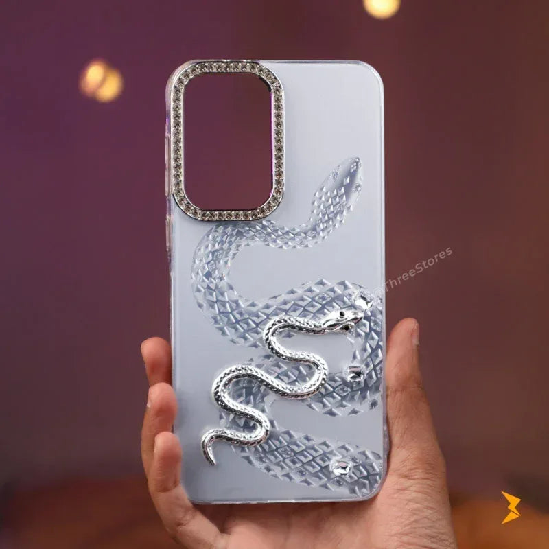 Diamond Heart Snake Case Samsung A56 - Three