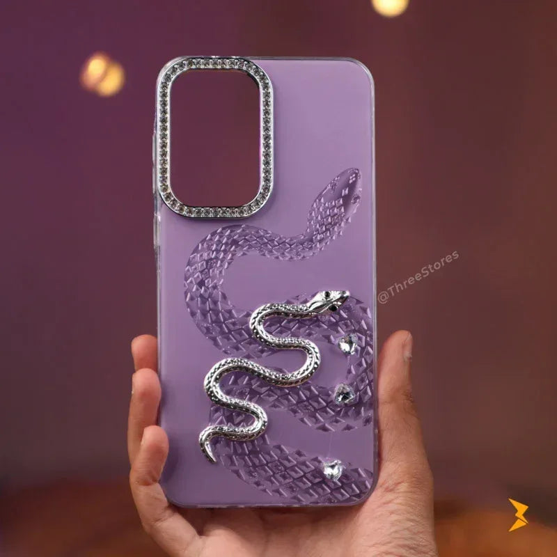 Diamond Heart Snake Case Samsung A56 - Three