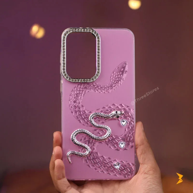 Diamond Heart Snake Case Samsung A56 - Three