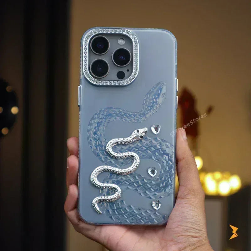 Diamond Heart Snake Case iPhone 16 Pro Max - Three