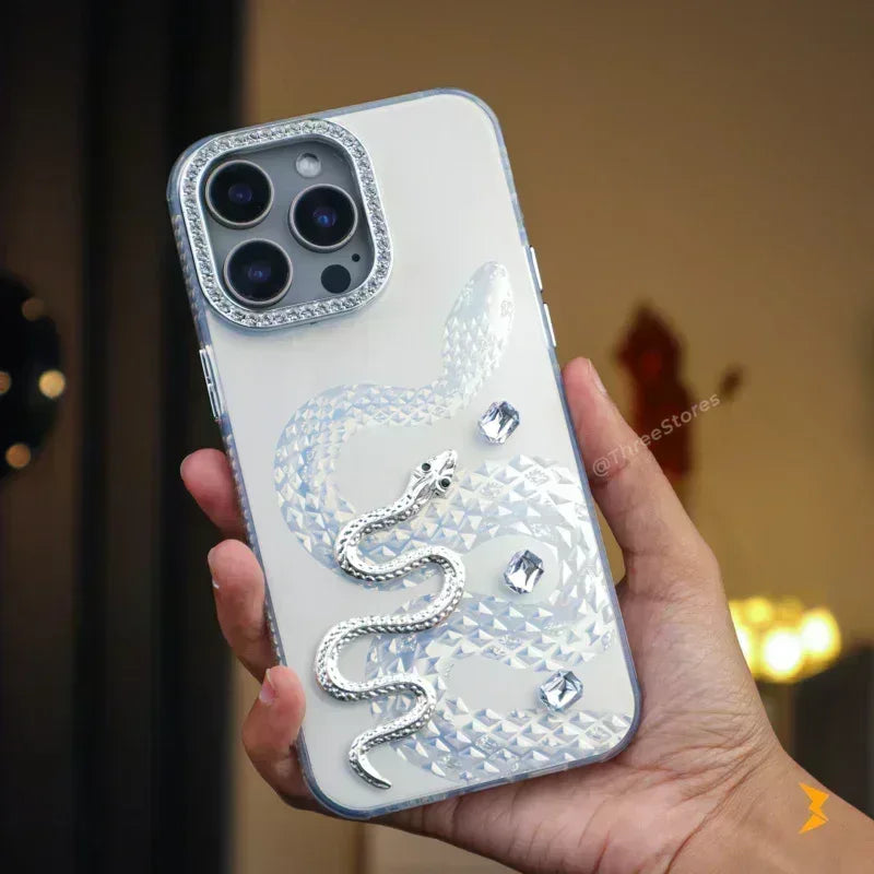Diamond Heart Snake Case iPhone 16 Pro Max - Three