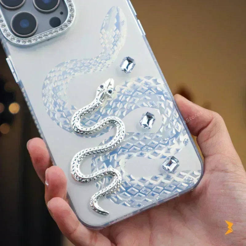 Diamond Heart Snake Case iPhone 16 Pro Max - Three