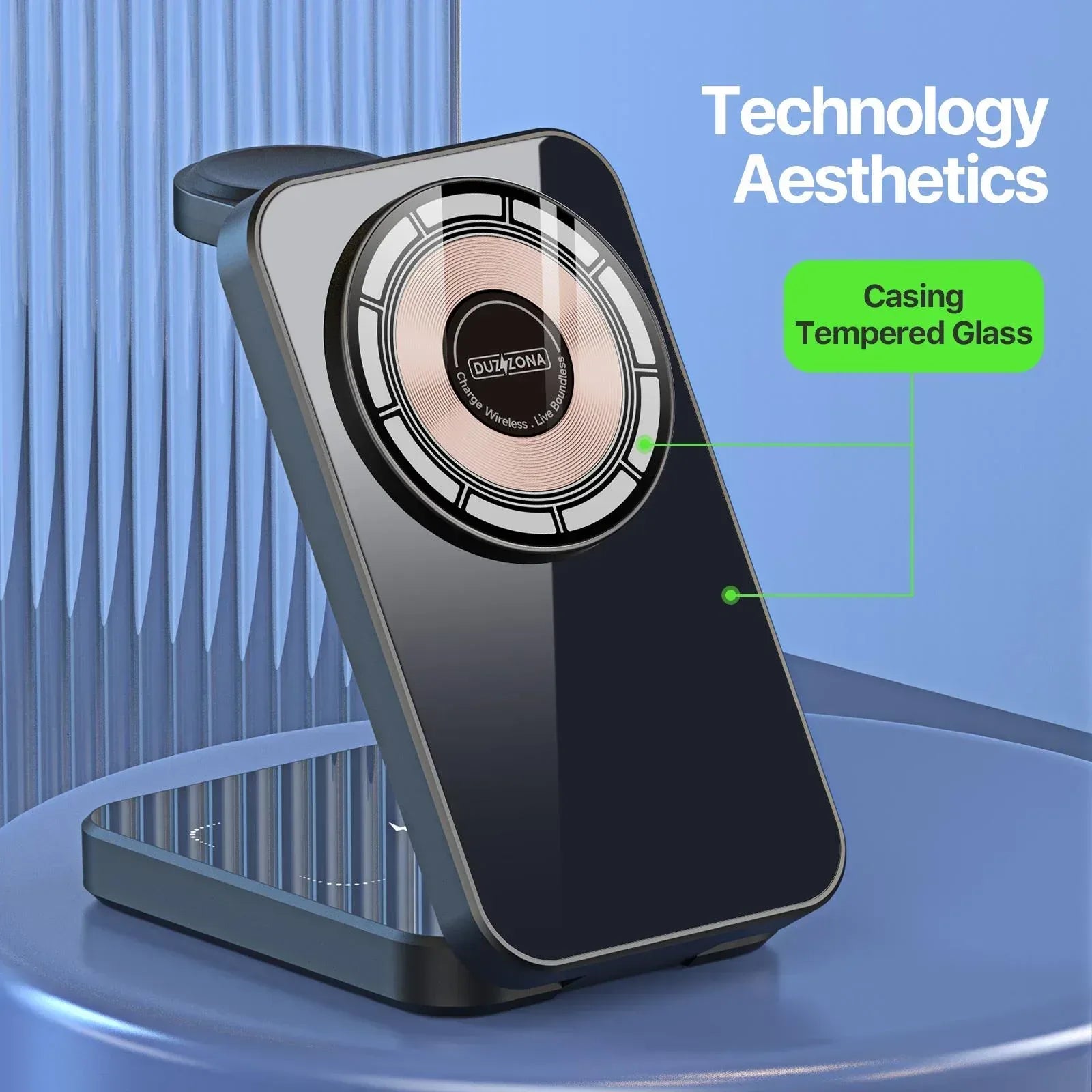 Duzzona 3 in 1 Foldable Wireless Charger Stand W17 - Three