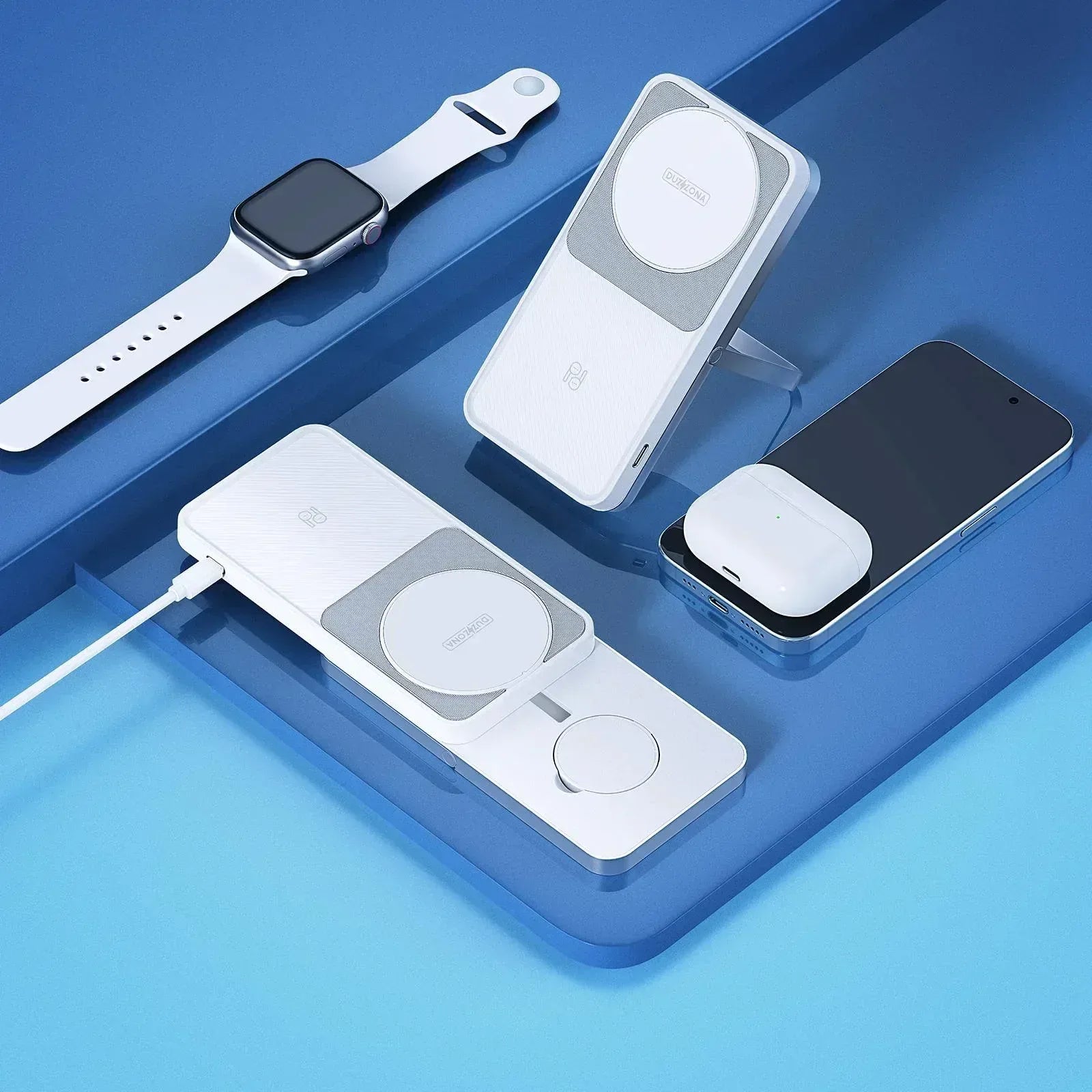 Duzzona 3 in 1 Slide Wireless Charger Stand W19 - Three