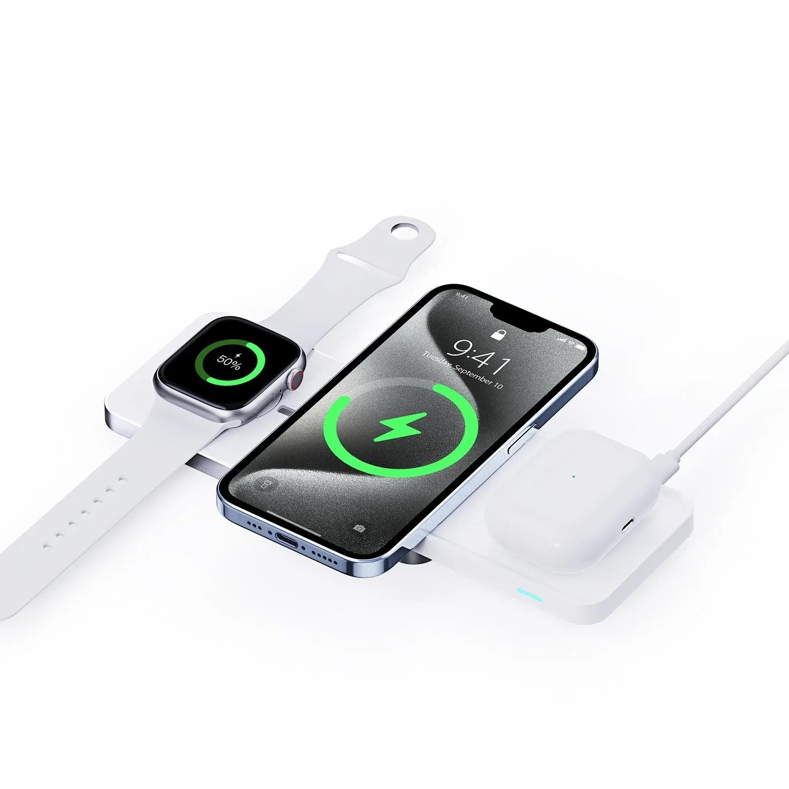 Duzzona 3 in 1 Slide Wireless Charger Stand W19 - Three