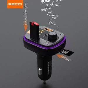 Recci Bluetooth FM Transmitter 48W Fast Charging RQ01