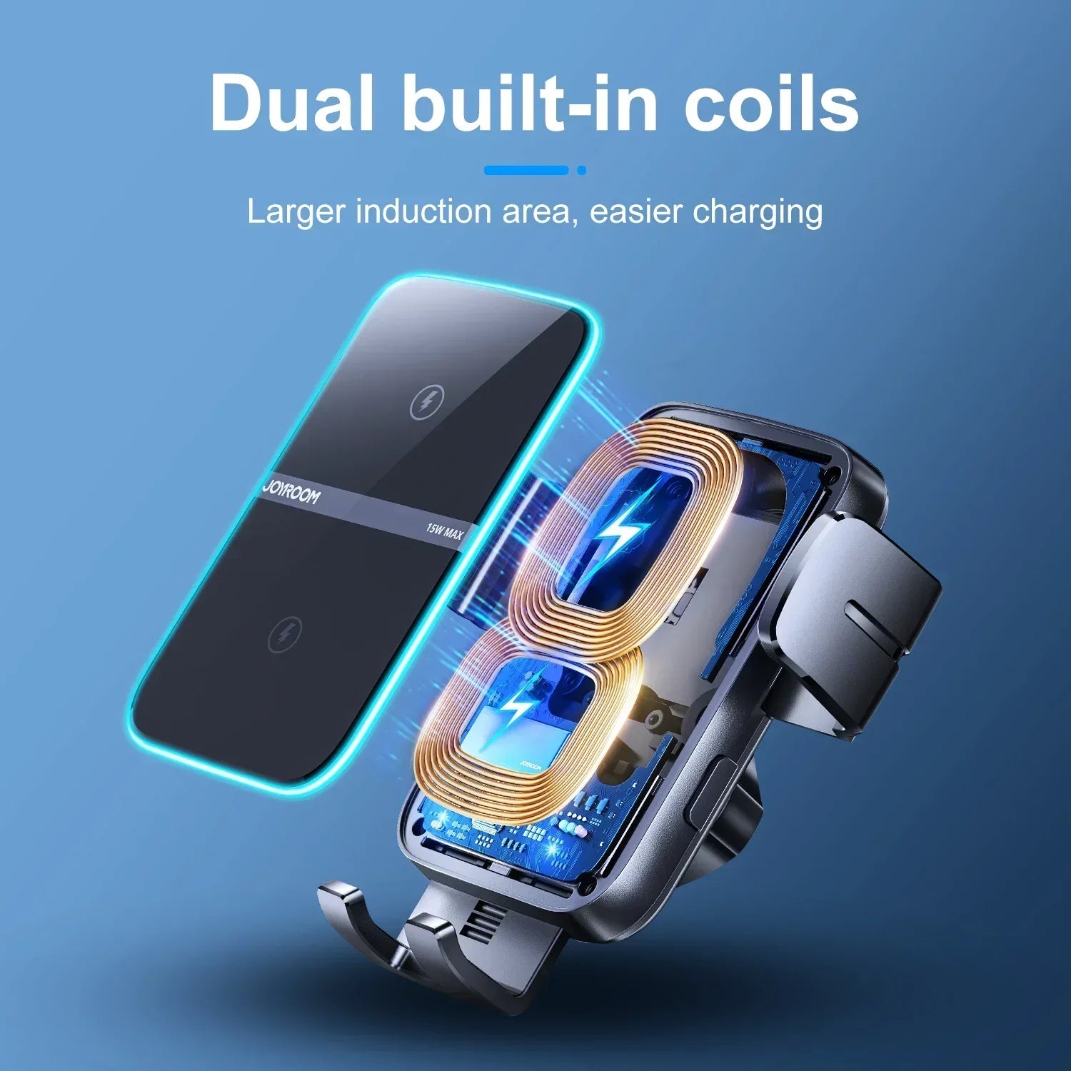 Joyroom Dual-Coil Wireless Car Charger Holder Air Vent JR-ZS246 - Three