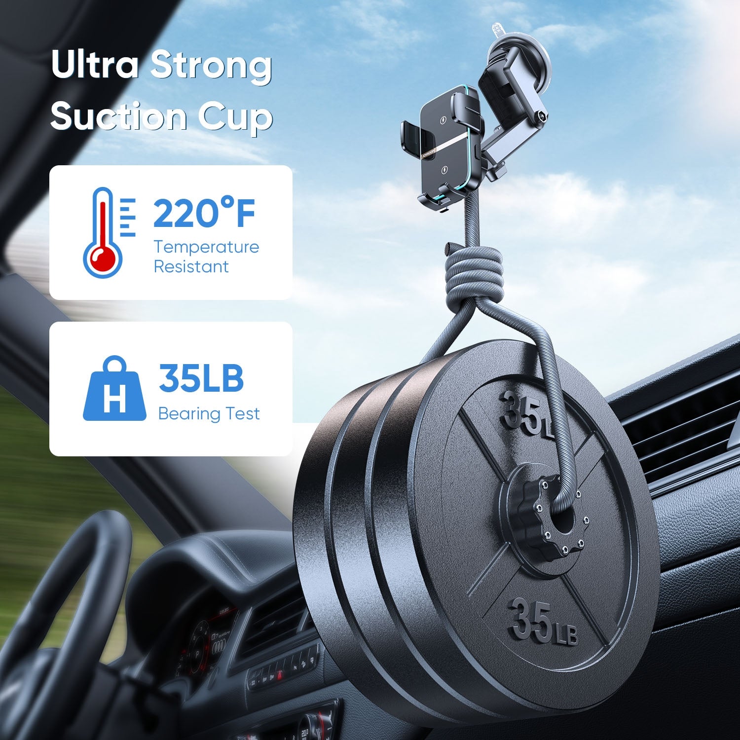 Joyroom Dual-Coil Wireless Car Charger Holder Stand JR-ZS246