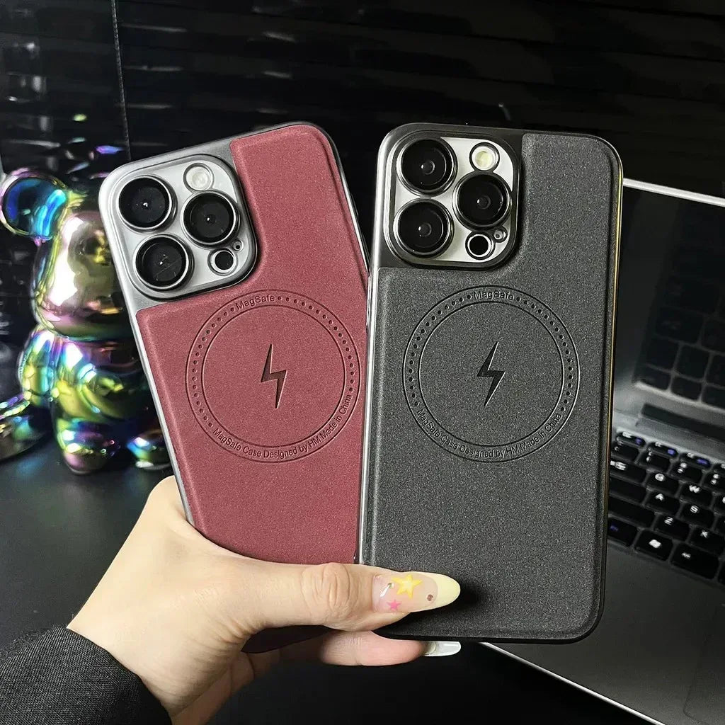 Electricity Magsafe Leather Case iPhone 12 Pro Max - Three