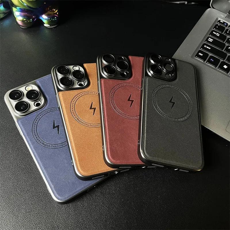 Electricity Magsafe Leather Case iPhone 13 Pro Max - Three