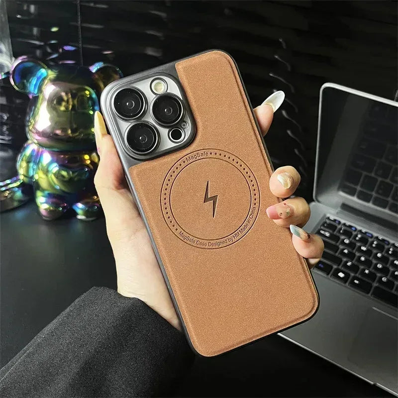 Electricity Magsafe Leather Case iPhone 16 Pro - Three