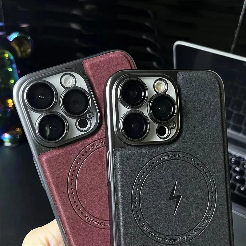 Electricity Magsafe Leather Case iPhone 14 Pro Max - Three