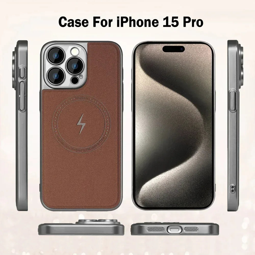 Electricity Magsafe Leather Case iPhone 11 Pro Max - Three