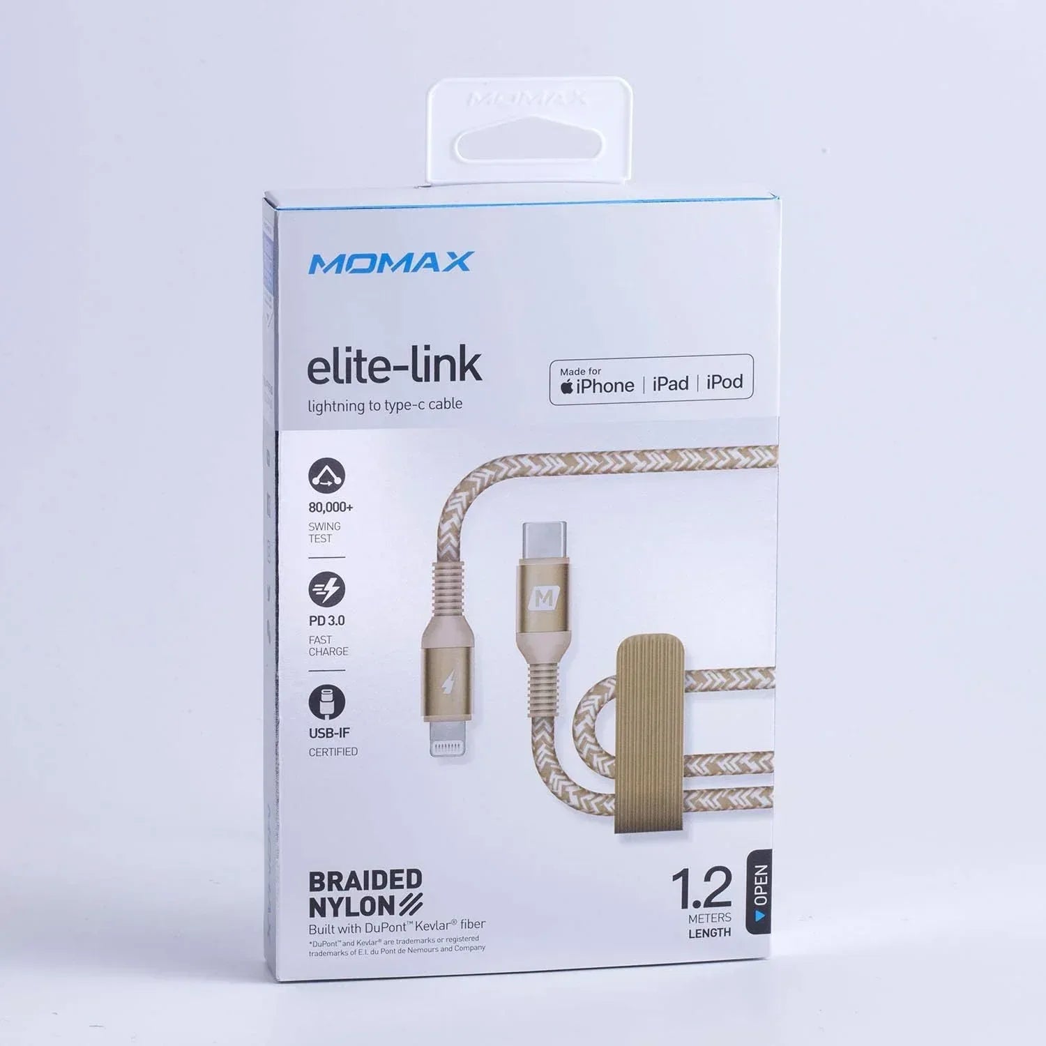 Momax Elite- Link Lightening to type C Cable - 1.2 M DL31L - Three