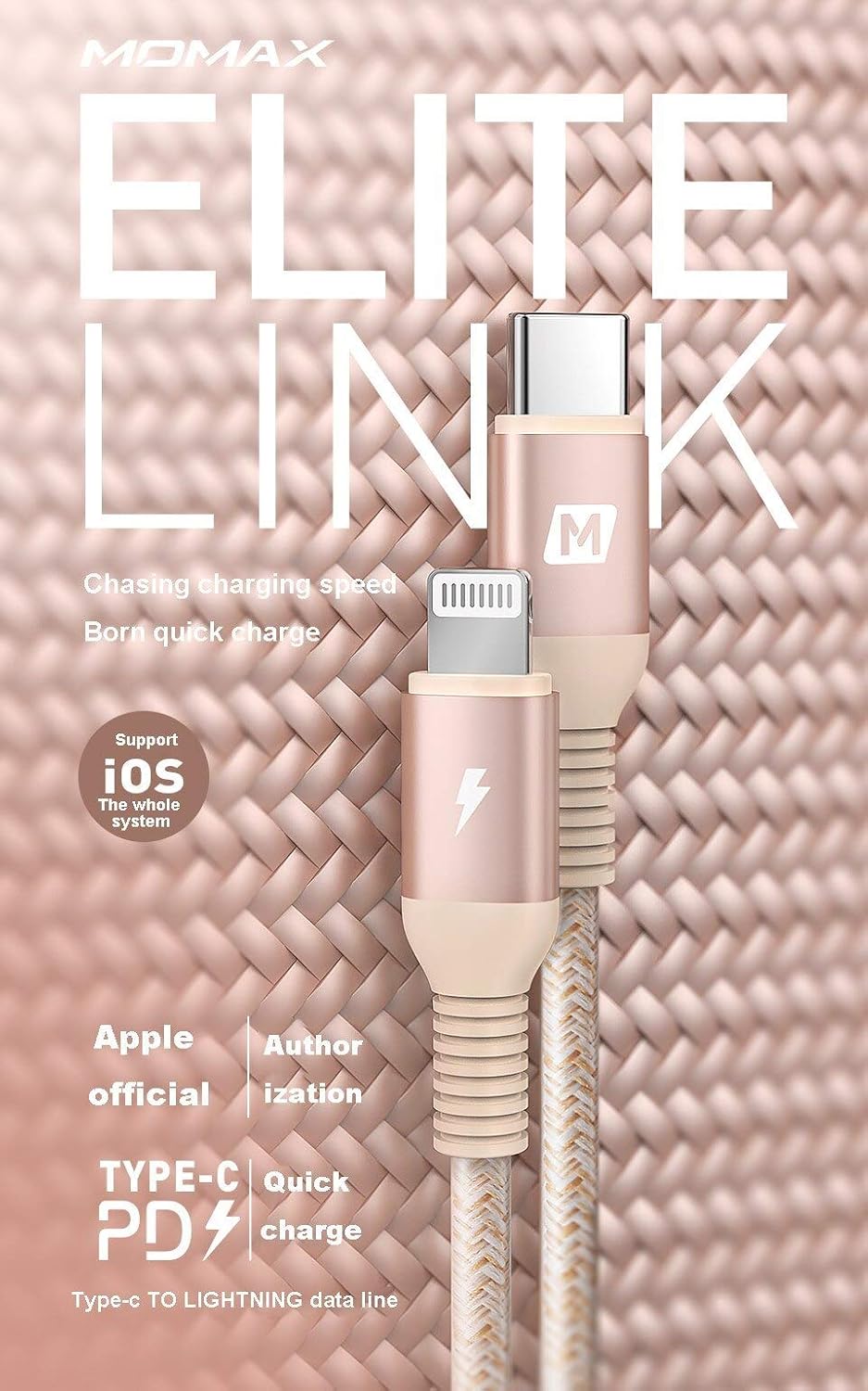 Momax Elite- Link Lightening to type C Cable - 1.2 M DL31L
