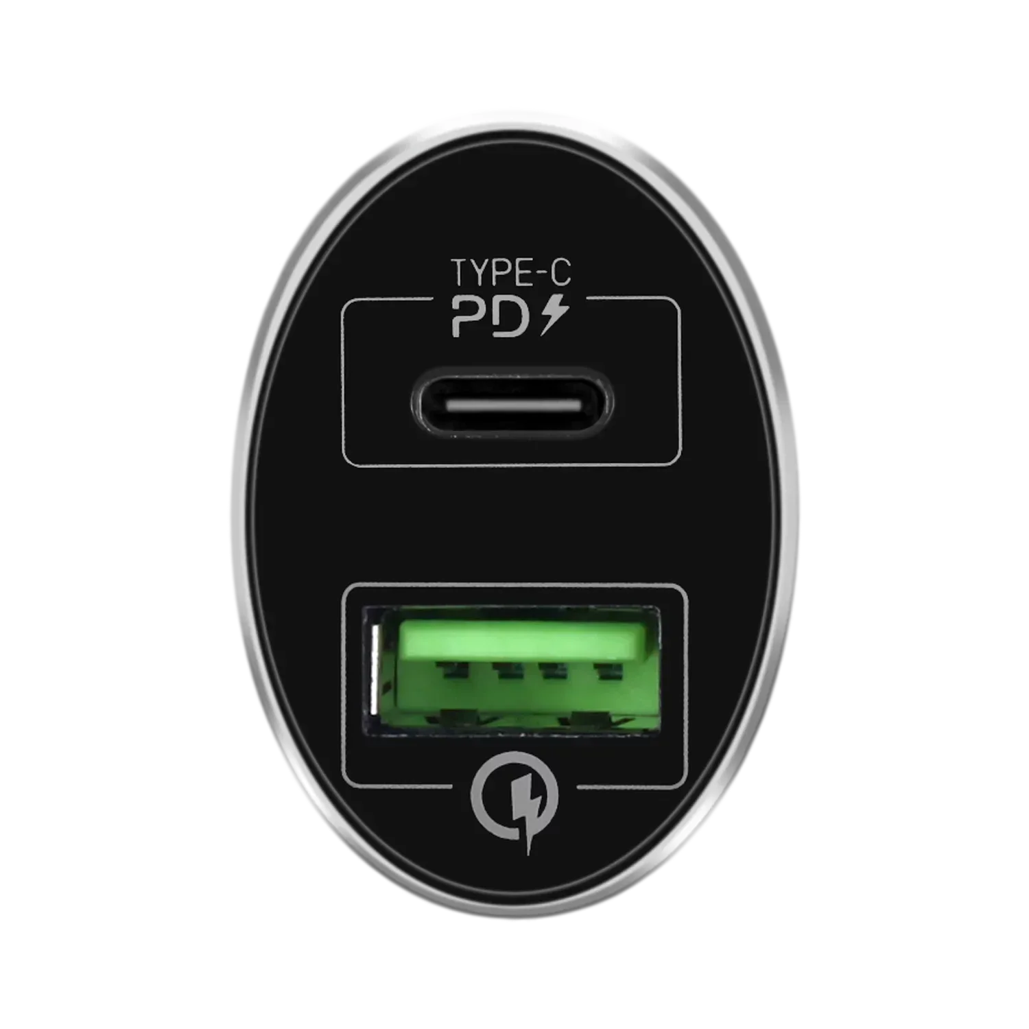 Momax Dual-Port USB with Type–C PD Fast Car Charger 38w UC10D - Three