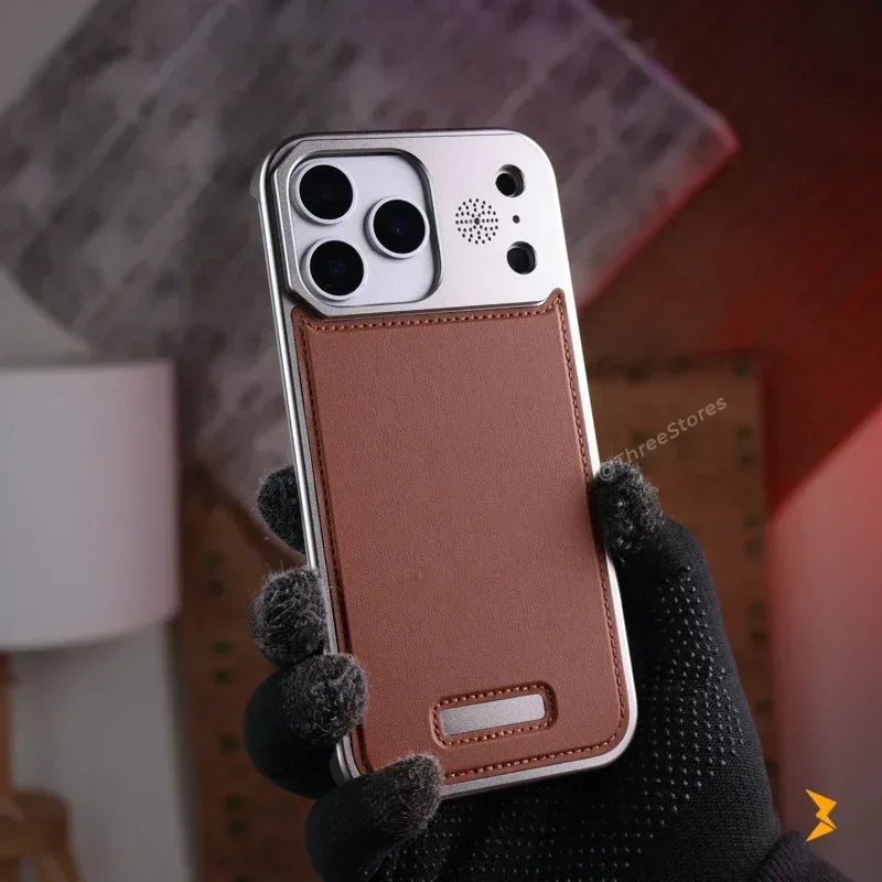 Fanshi Leather Back Magsafe Case iPhone 17 Pro Max - Three