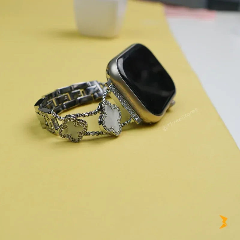 Flower Metal Watch Band For Apple Watch - Three