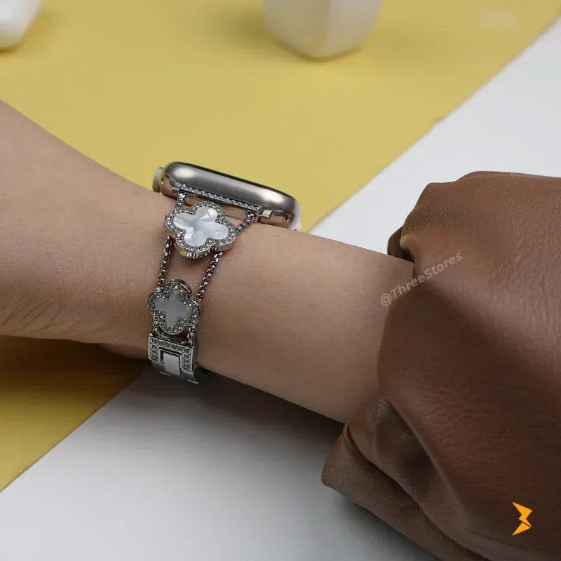 Flower Metal Watch Band For Apple Watch - Three