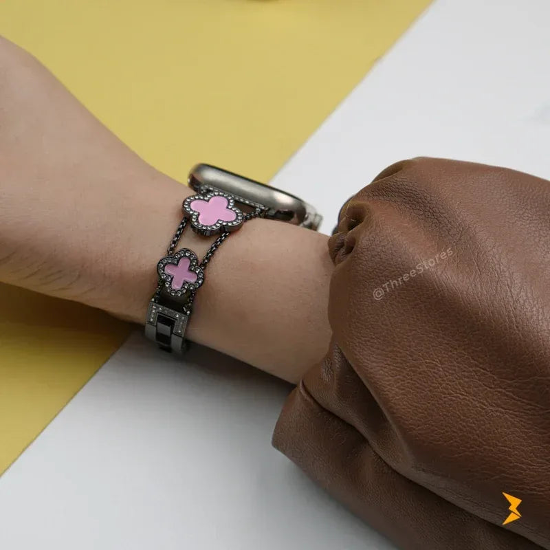 Flower Metal Watch Band For Apple Watch - Three