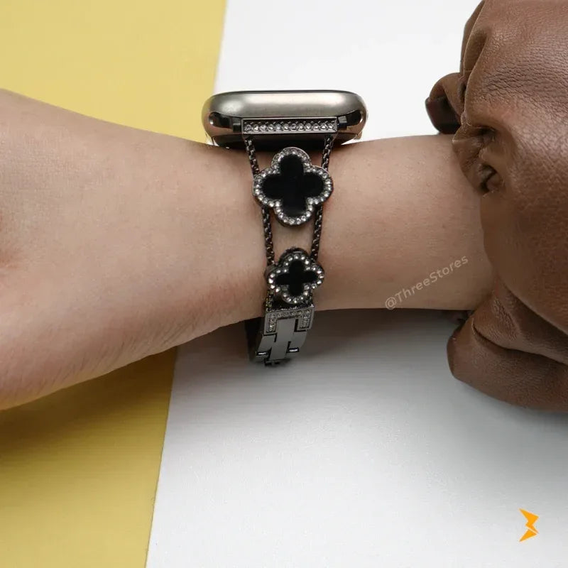 Flower Metal Watch Band For Apple Watch - Three