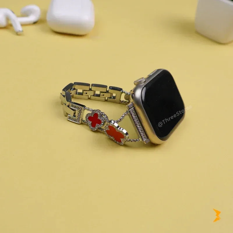 Flower Metal Watch Band For Apple Watch - Three