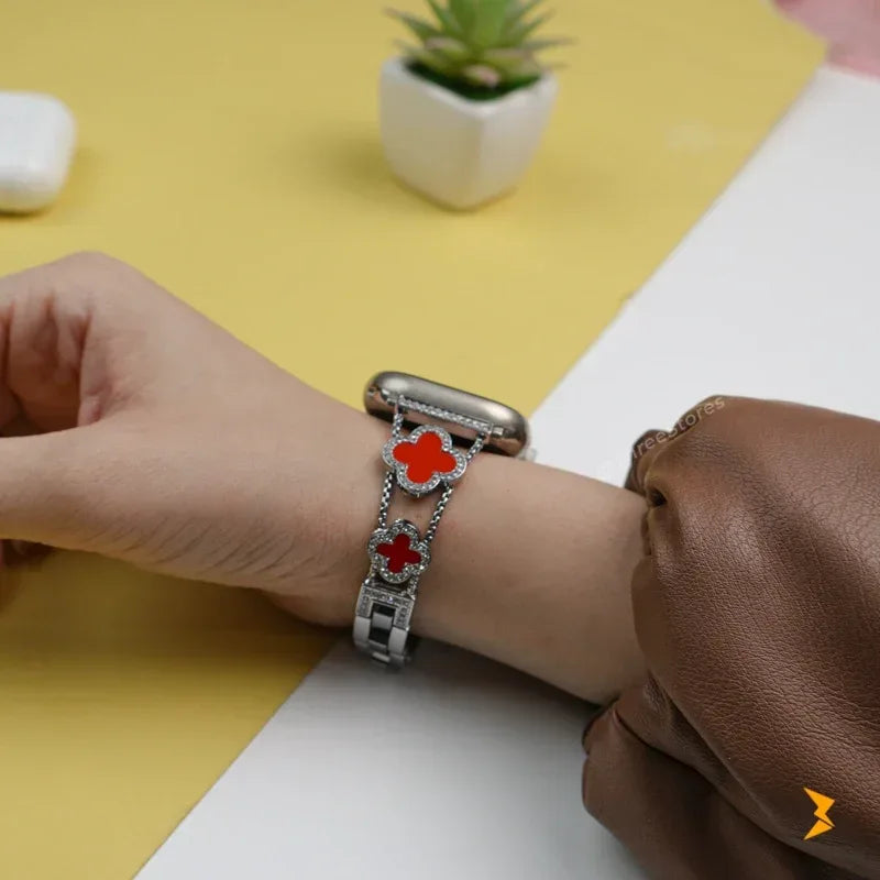 Flower Metal Watch Band For Apple Watch - Three