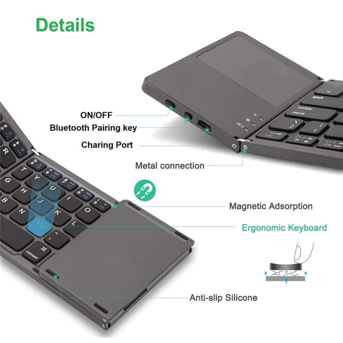 Mini Wireless Keyboard With Touchpad B033