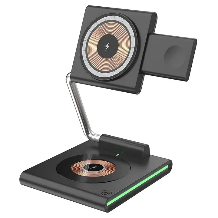 Foldable Stand 3 in 1 Wireless Charger - Three