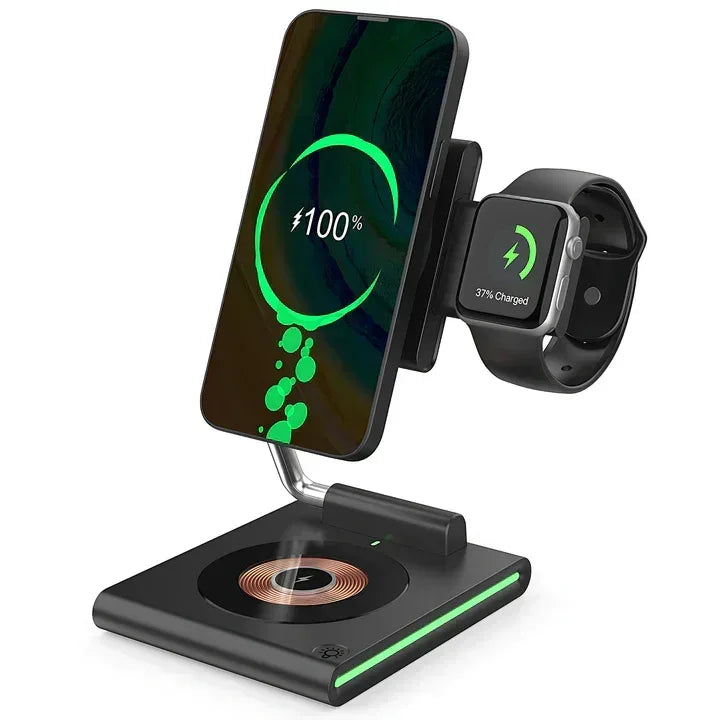 Foldable Stand 3 in 1 Wireless Charger - Three