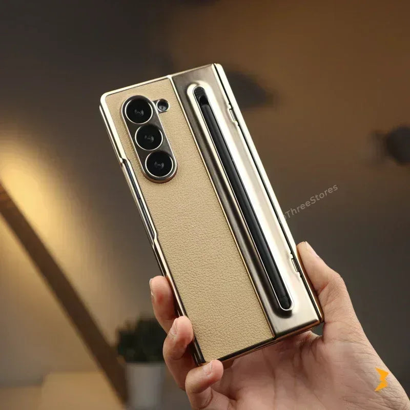 Foldino Leather Case with Pen Samsung Z Fold 7 - Three
