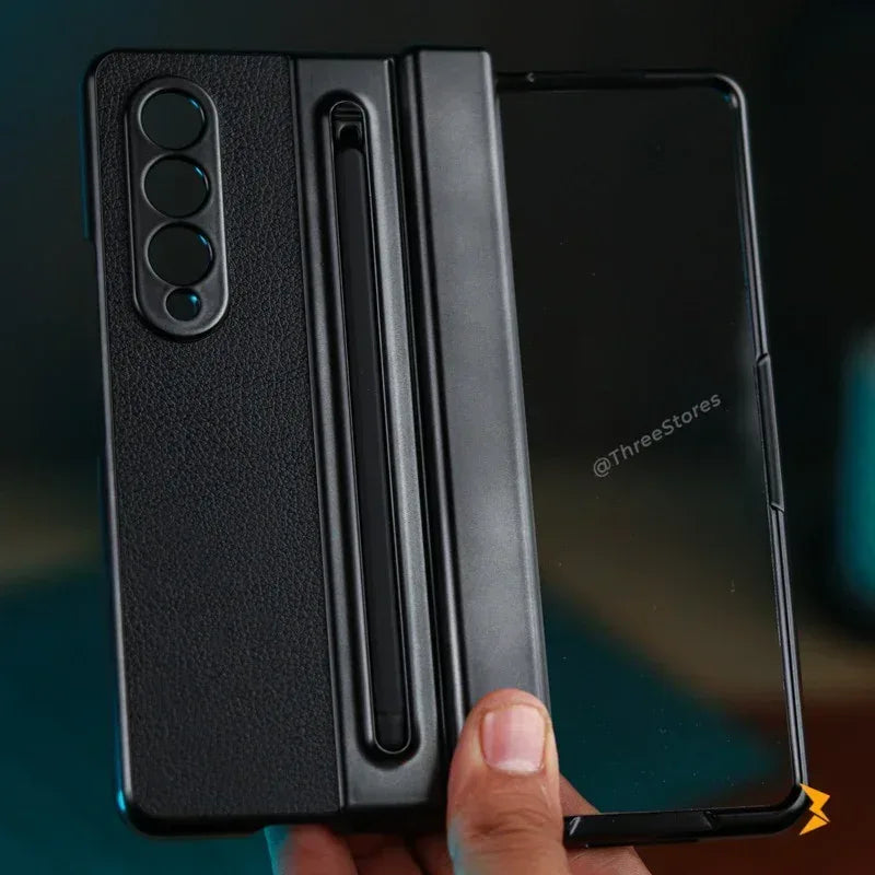 Foldino Leather Case with Pen Samsung Z Fold 5 - Three