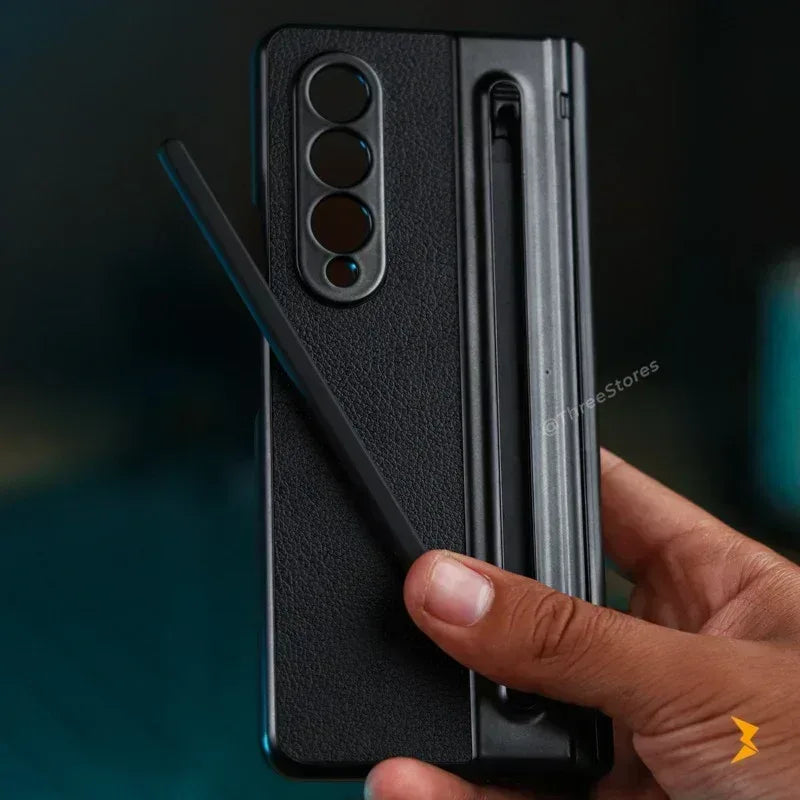 Foldino Leather Case with Pen Samsung Z Fold 3 - Three