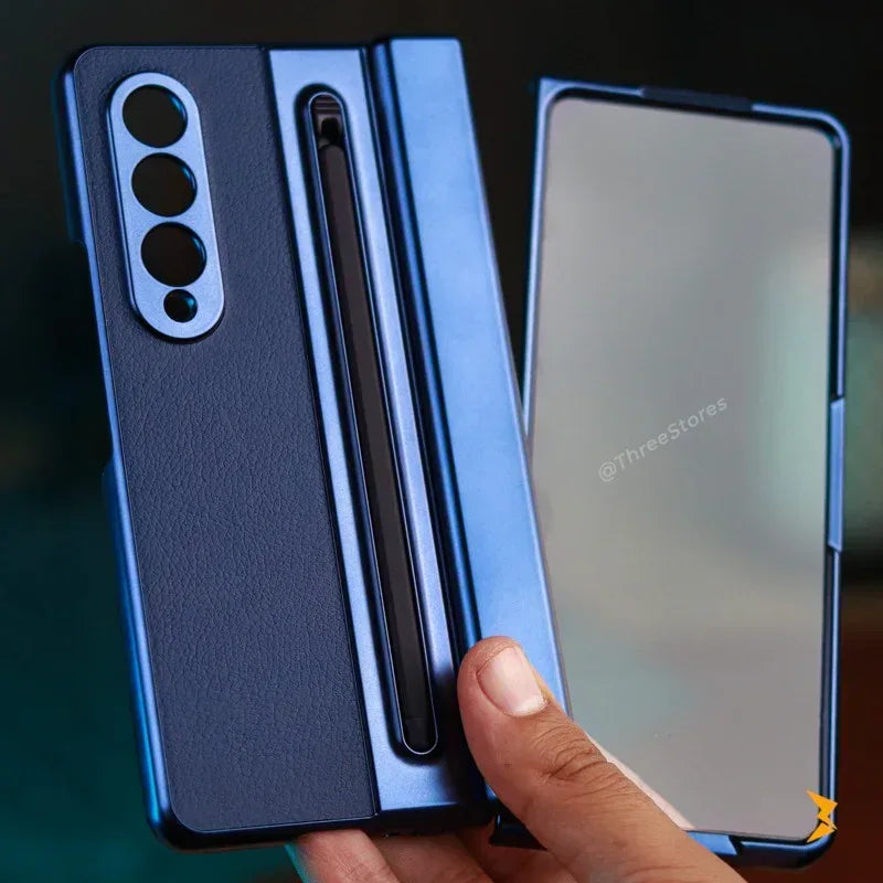Foldino Leather Case with Pen Samsung Z Fold 5 - Three
