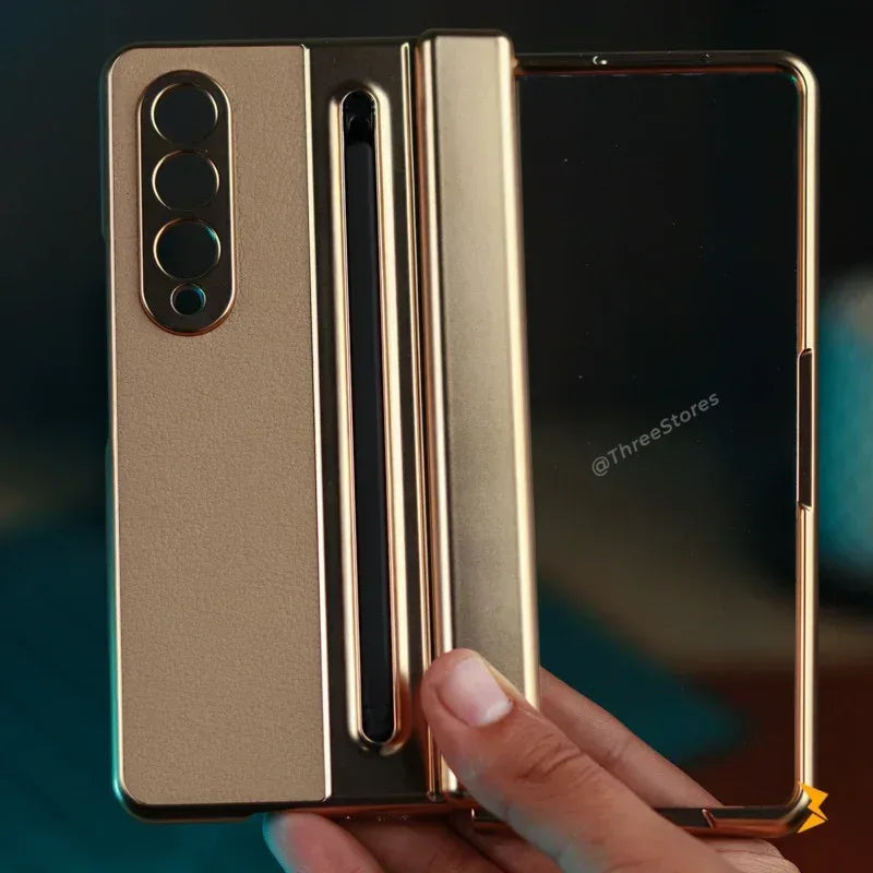 Foldino Leather Case with Pen Samsung Z Fold 5 - Three