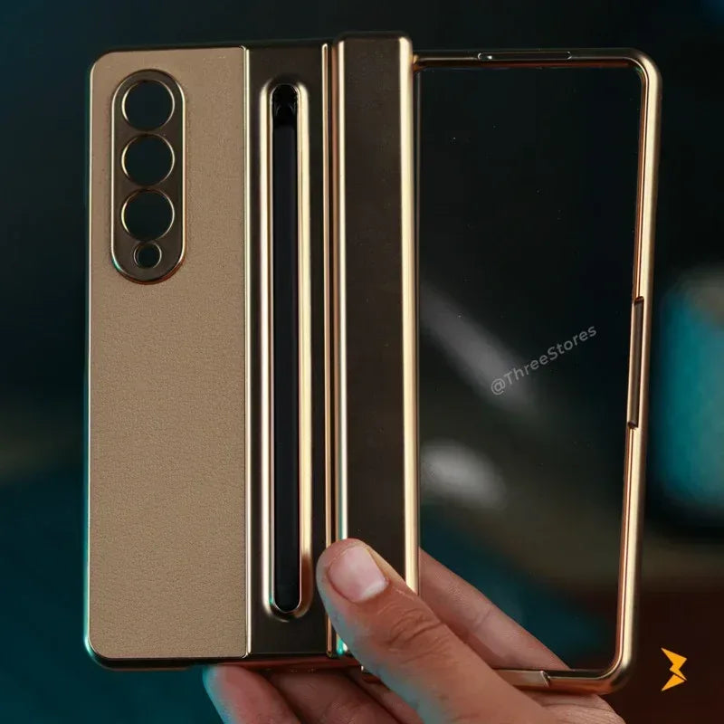 Foldino Leather Case with Pen Samsung Z Fold 3 - Three