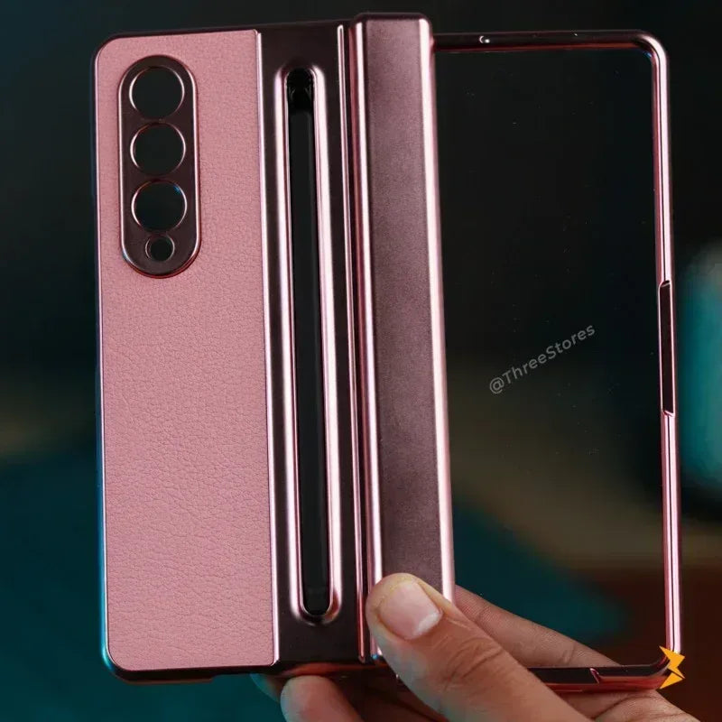 Foldino Leather Case with Pen Samsung Z Fold 3 - Three
