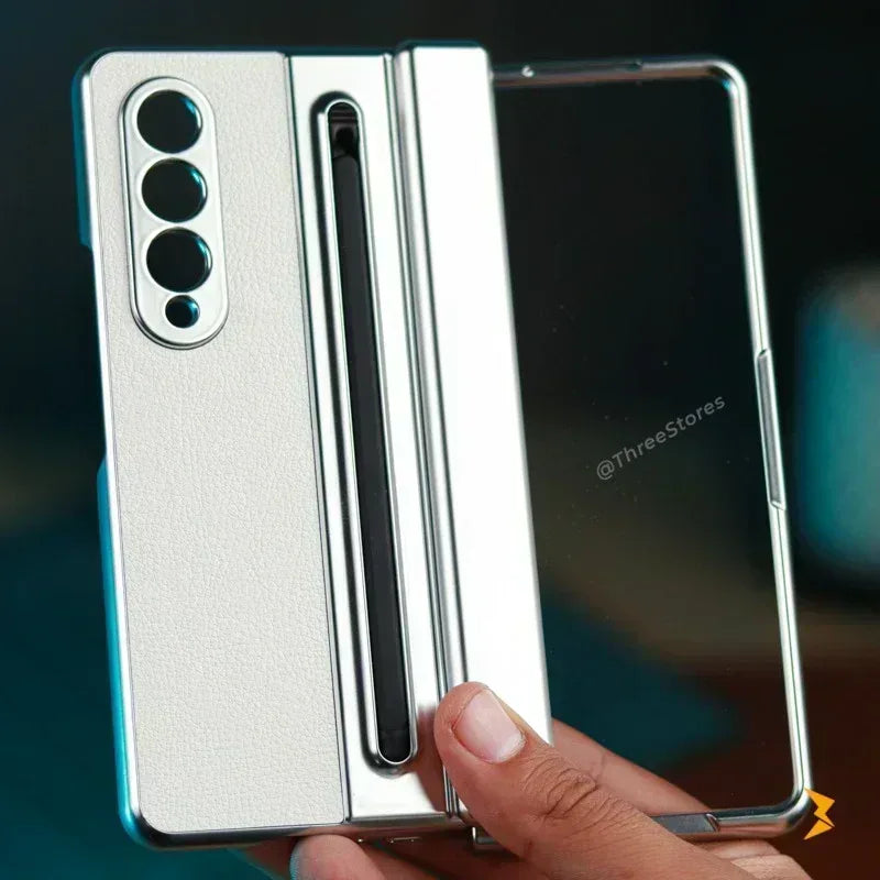 Foldino Leather Case with Pen Samsung Z Fold 3 - Three