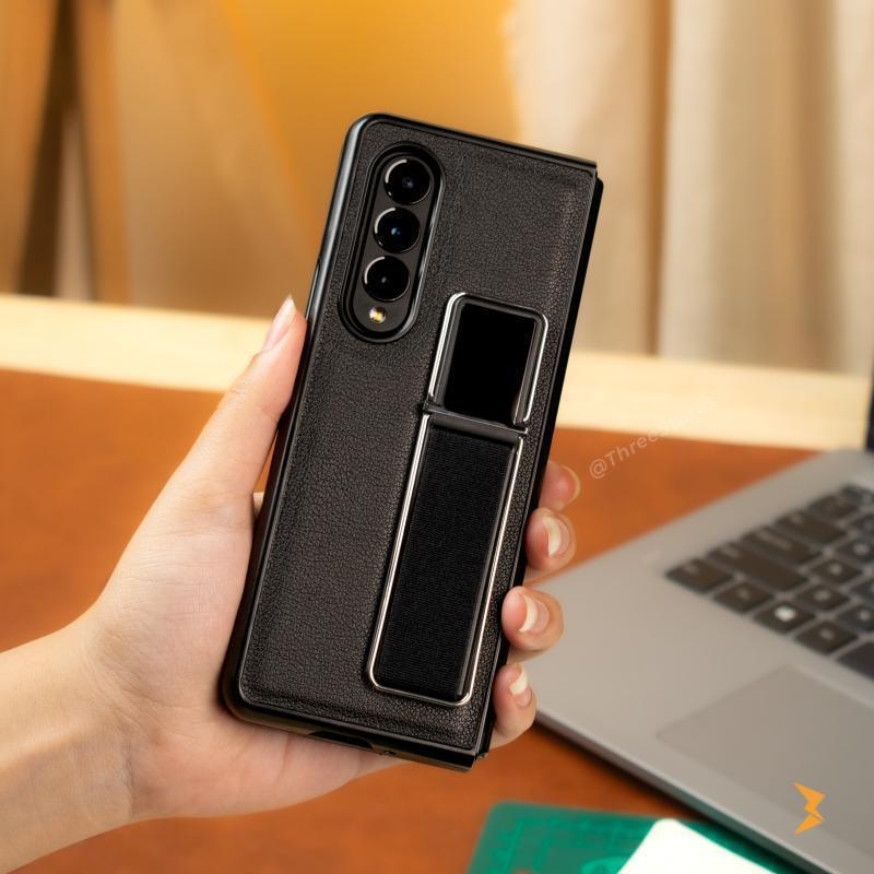 Genuine Stand Leather Case Samsung Z Fold 5 - Three