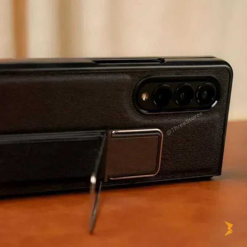 Genuine Stand Leather Case Samsung Z Fold 5 - Three