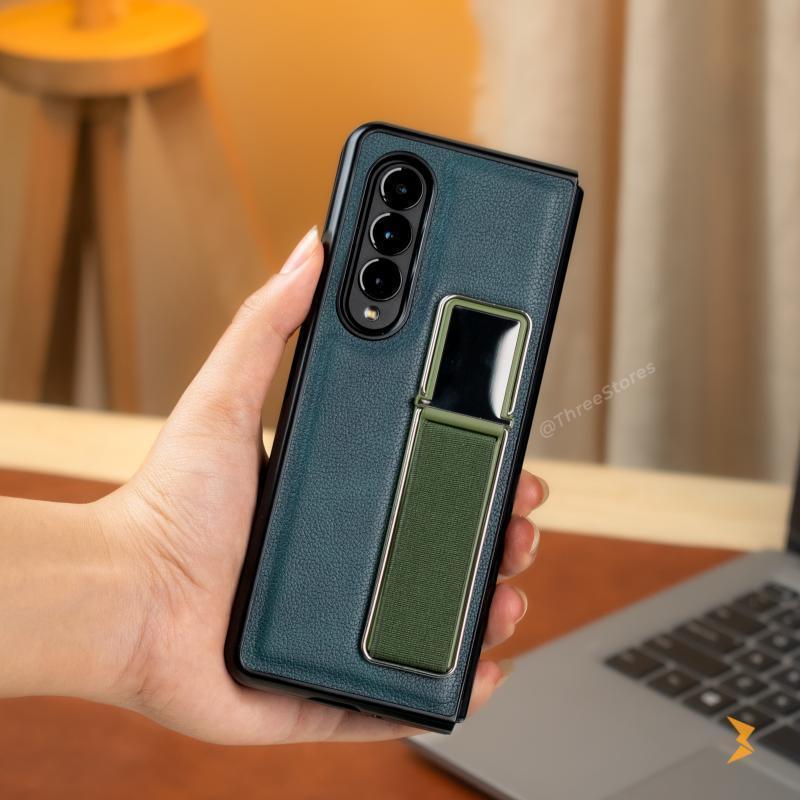 Genuine Stand Leather Case Samsung Z Fold 5 - Three