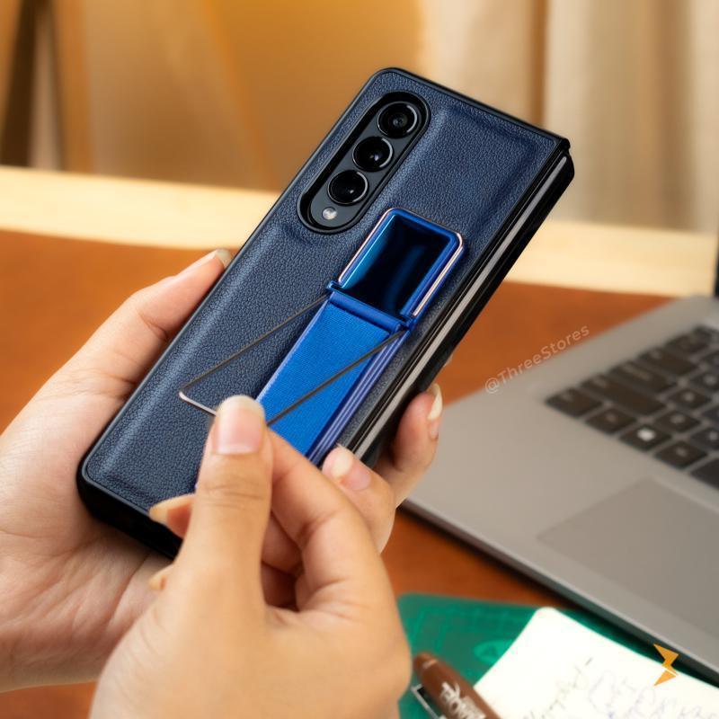 Genuine Stand Leather Case Samsung Z Fold 5 - Three