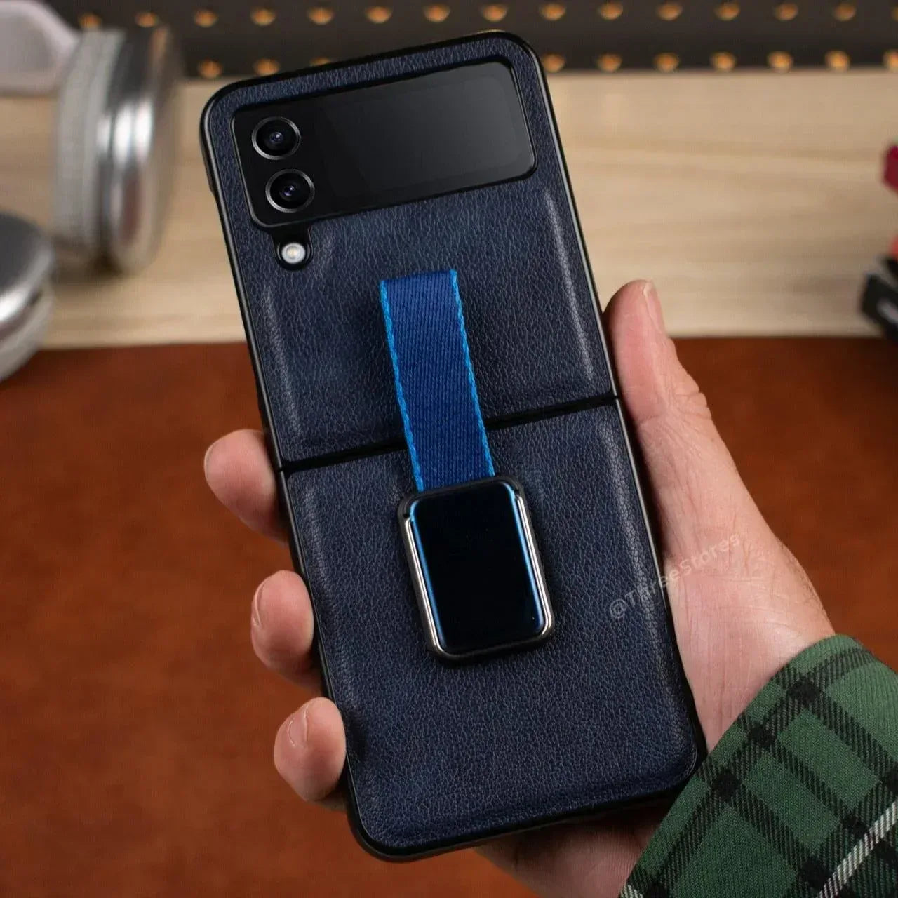 Genuine Stand Leather Case Samsung Z Flip 3 - Three
