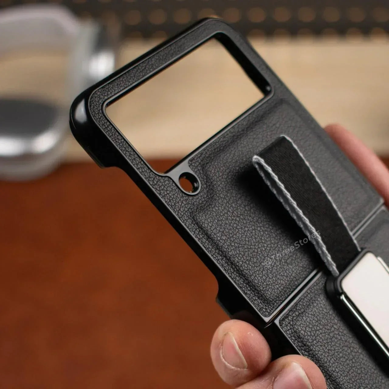 Genuine Stand Leather Case Samsung Z Flip 5 - Three