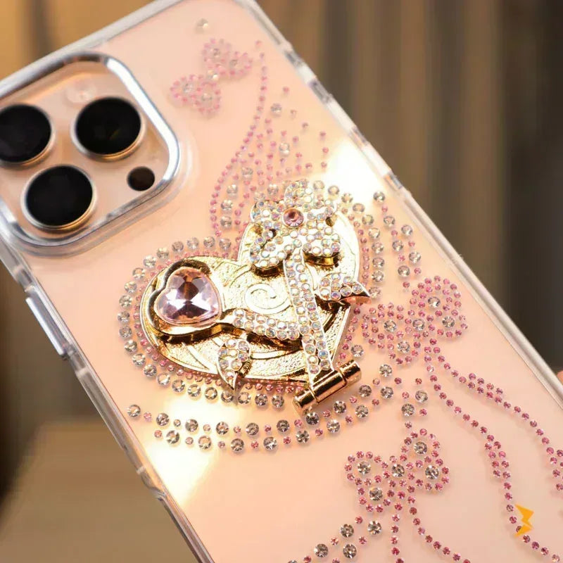 Glitter Shapes Stand Case iPhone 16 Pro Max - Three